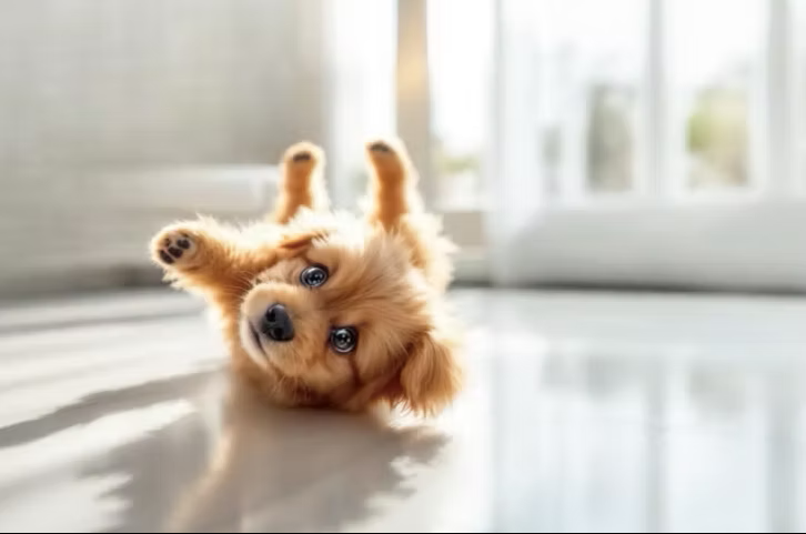 犬が寝転ぶ床